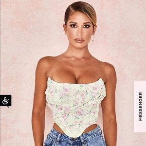 House of CB Vivienne lemon floral corset top